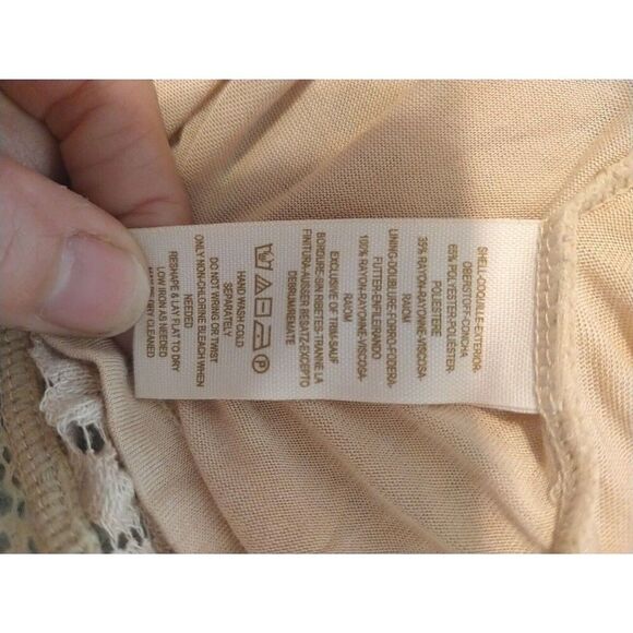 Free People Crocheted Flared Sleeve Top Small Beige Boho Cottage Core Y2k - Picture 8 of 8